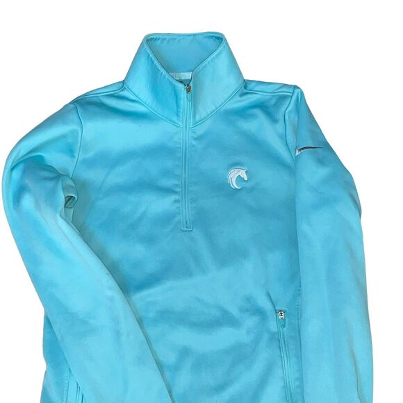 Nike Golf Jacket Womens Sz XS Therma Fit 1/4 Zip Pullover Pockets Layer Run Blue - Picture 11 of 11